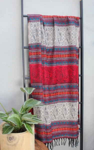 Dhaka Yak Blanket - Warm Colours