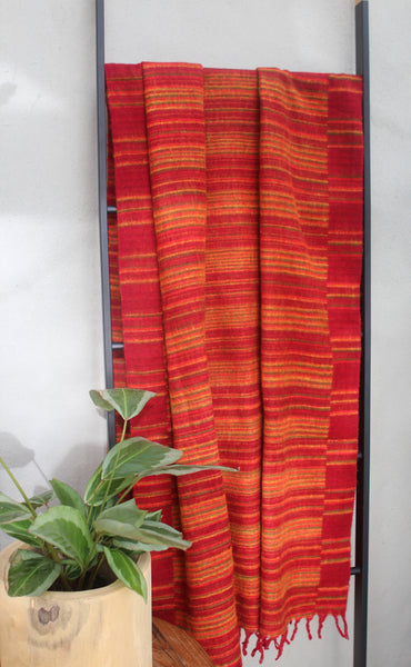 Himalayan Yak Blanket - Red & Yellow