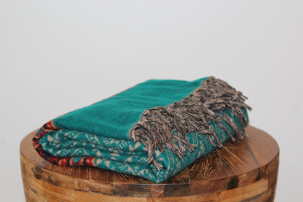 Dhaka Yak Blanket - Teal