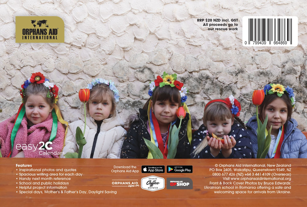 2025 Orphans Aid Calendar back cover