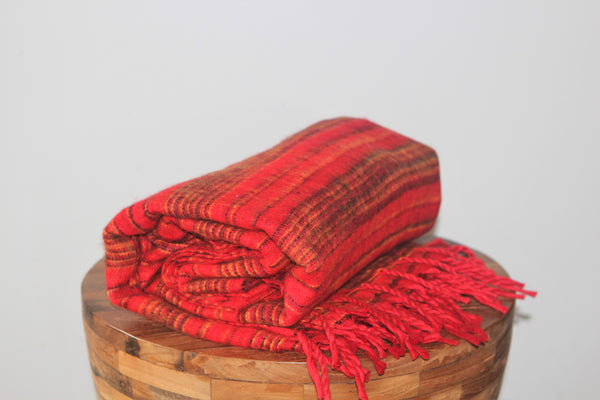Himalayan Yak Blanket - Bright Red