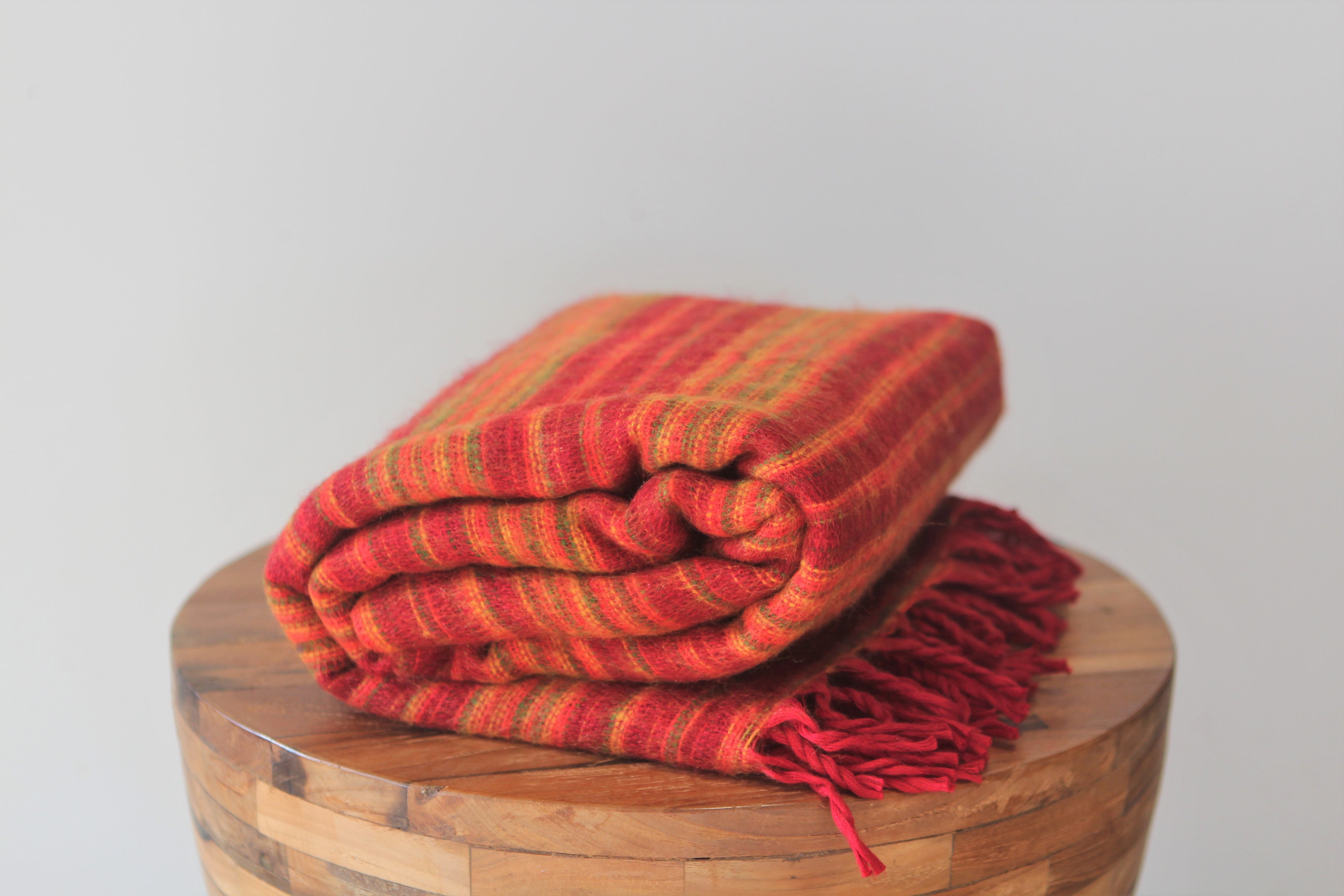 Himalayan Yak Blanket Red & Yellow Orphans Aid Online