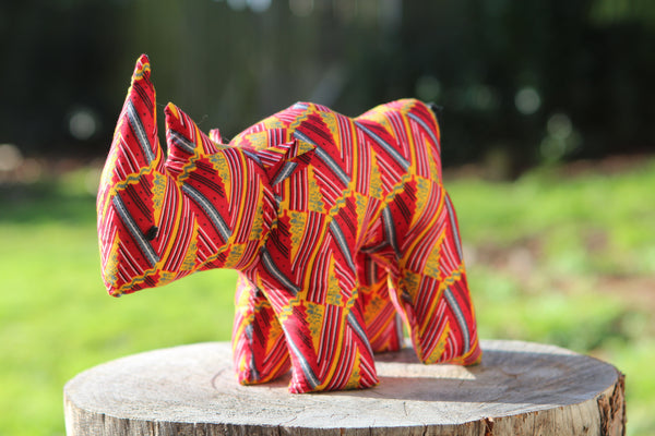 African Animal - Yellow & Red Rhino