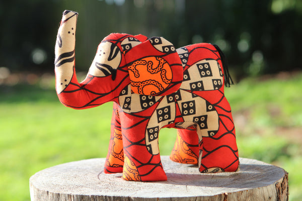 African Animal - Red & Orange Elephant
