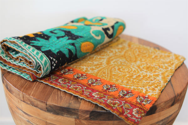 Kantha Table Runner - Bright
