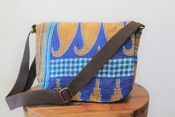 Shopna Mini Messenger Bag - Blue & Yellow
