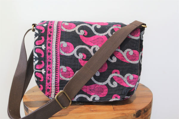 Shopna Mini Messenger Bag - Pink & Navy