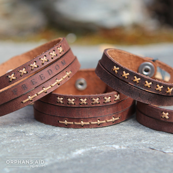 Be the Change Leather Wristbands - 2 Strand